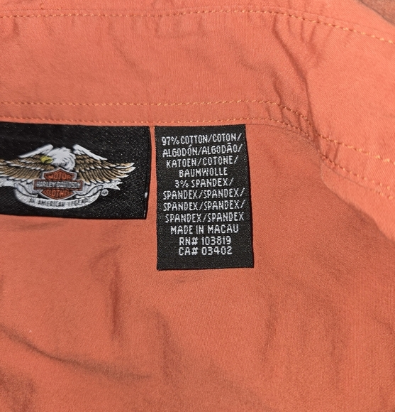Harley-Davidson Women's Orange Button-Up Shirt Size XL | Western Style Pockets - Picture 6 of 7